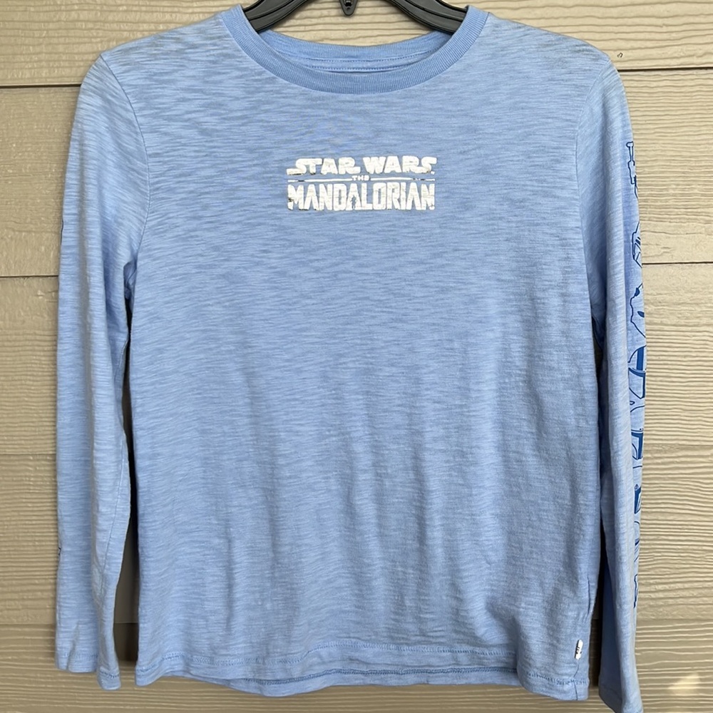 Boys GAP 3D Mandalorian Long Sleeve Tee Size Large